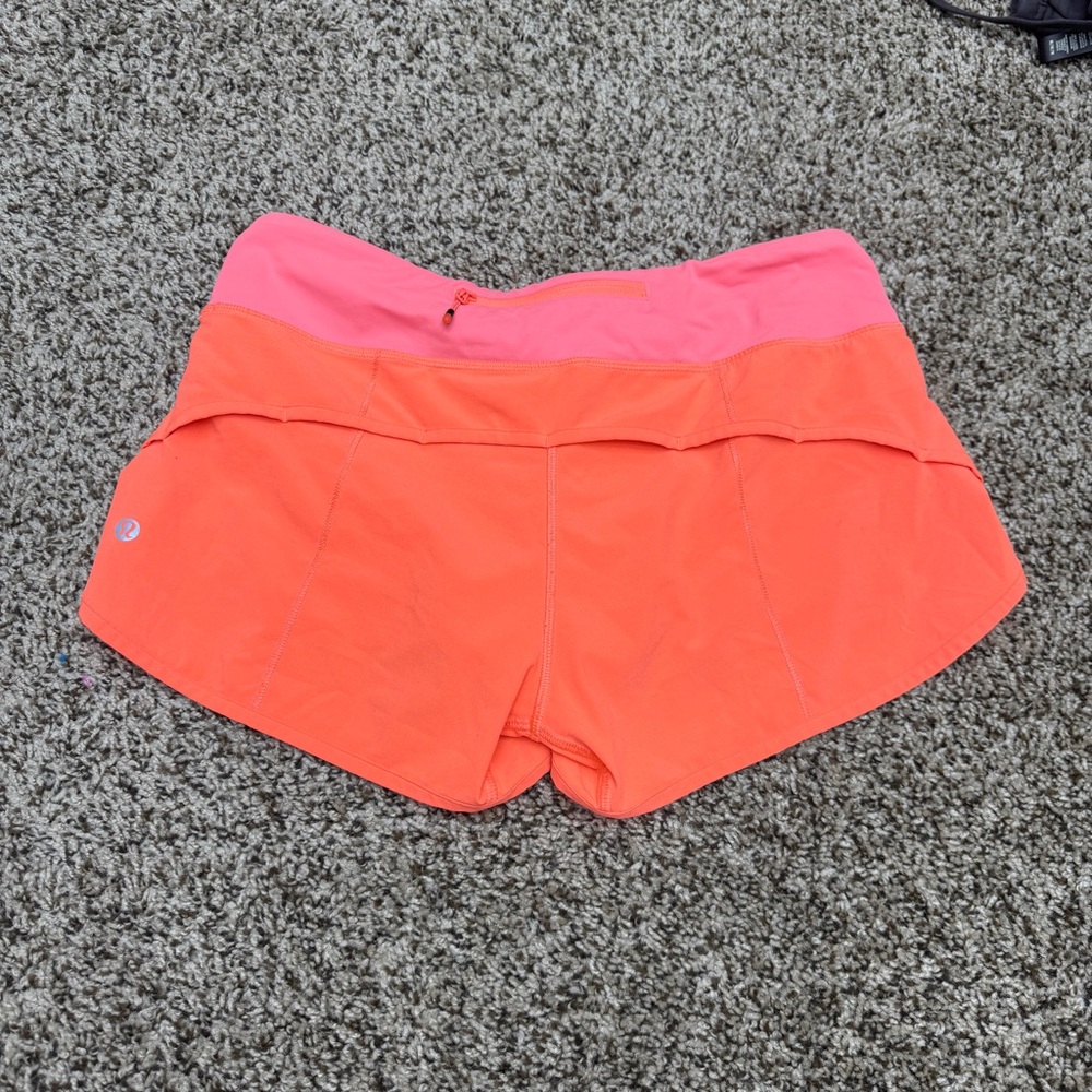 lululemon athletica Bright Orange and Pink Shorts